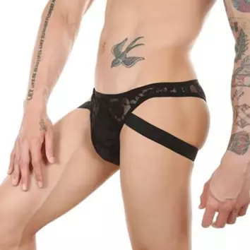 Lowstic Spitzen Jockstrap Schwarz – 2/3