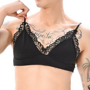 Lace Border Bra Black