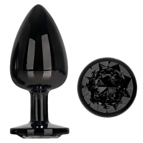 AfterDark L Jewelled Plug 8 x 4cm Black