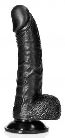 RealRock Balls Curved Dildo 12.5 x 3.6cm Black