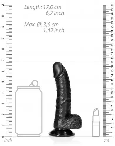 Dildo Balls Curved RealRock 12,5 x 3,6cm Schwarz – 7/7