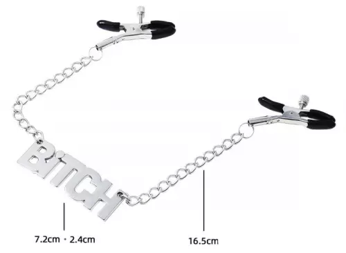 Nippelklemmen mit Platte Bitch 40cm – 5/6