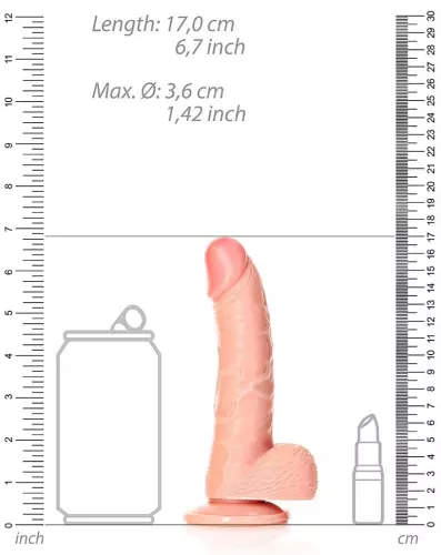 Realistischer Dildo BALLS CURVED RealRock 12,5 x 3,6cm – 6/6