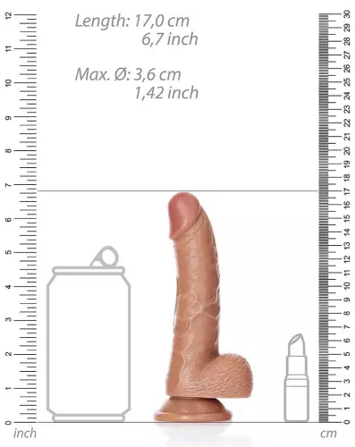 Realistischer Dildo Balls Curved RealRock 12,5 x 3,6cm Latinos – 6/6