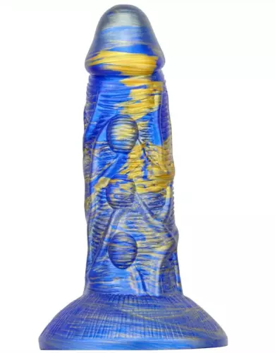 Dildo Fantasy Bulstrix 15 x 5.5cm Blau-Gold – 2/3
