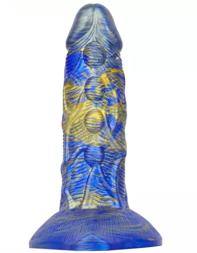 Dildo Fantasy Bulstrix 15 x 5.5cm Blau-Gold – 3/3
