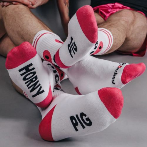 HORNY PIG White Socks Sk8erboy