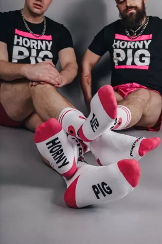 Weiße Socken HORNY PIG Sk8erboy – 3/11
