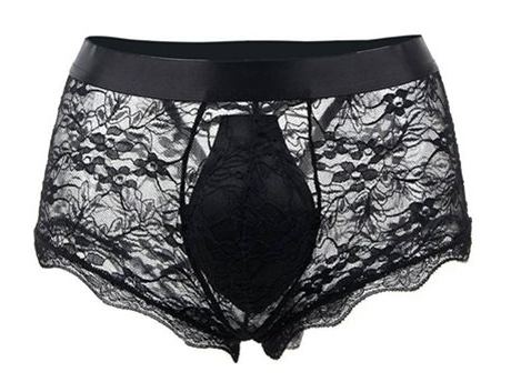 Boxer offen Spitze Lacien Schwarz