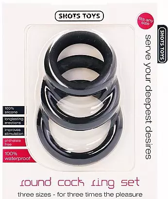 Set von 3 schwarzen Cockringen aus Silikon – 2/4