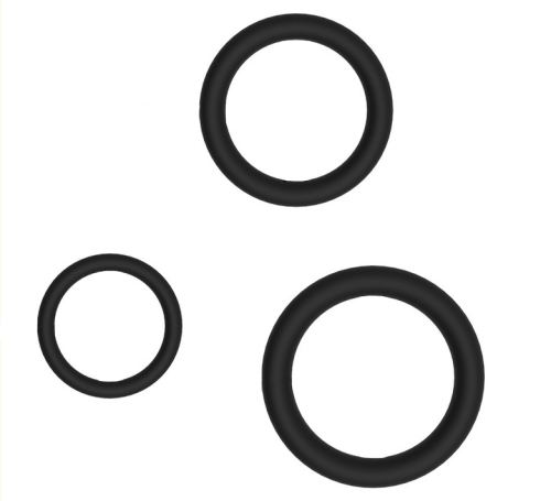 Set of 3 Fine Black Dick Stretch Cockrings