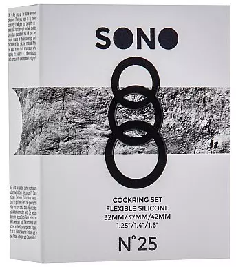 Set 3 Cockrings Silikon Sono n25 Grau – 2/9