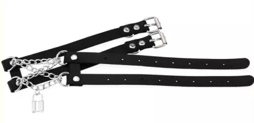 Pendant Lock Choker Necklace Black – 3/3