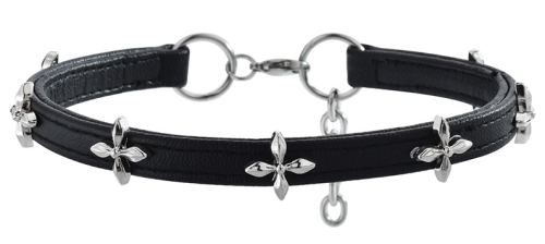 Fine Choker Necklace Cross Flow Black