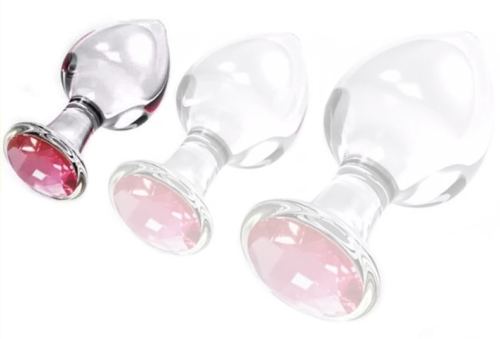 Diamond Glassy Jewelled Glass Plug S 6.5 x 2.7cm