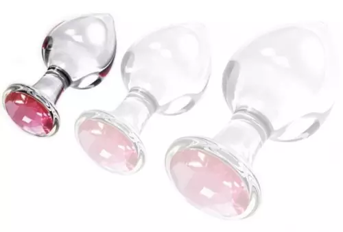 Schmuck-Plug aus Glas Diamond Glassy S 6,5 x 2,7cm – 1/4
