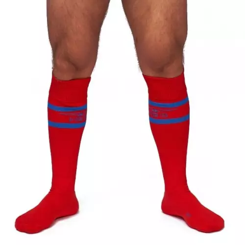 Lange Urban Football Socken Rot-Blau – 1/4
