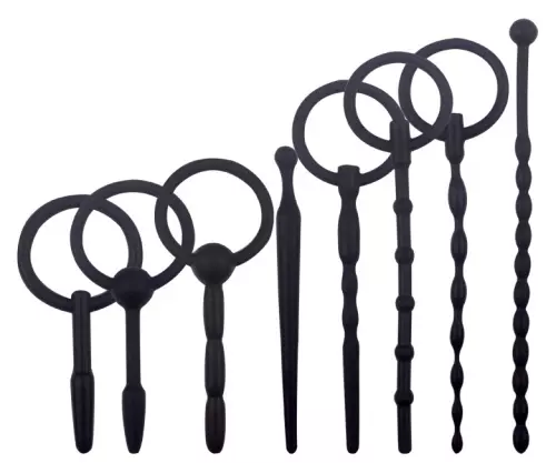 Set mit 8 Harnröhren-Stäben aus Silikon – 1/9