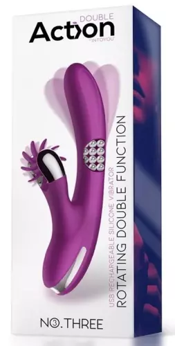 Vibrator Kaninchen Rotierend Doppel 10 x 3.5cm Violett – 2/6