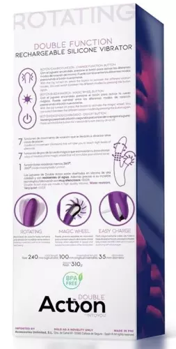 Vibrator Kaninchen Rotierend Doppel 10 x 3.5cm Violett – 6/6
