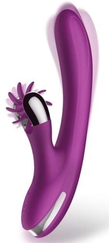 Vibrating Double Rabbit Vibrator 10 x 3.5cm Violet