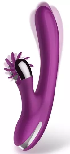 Vibrator Rabbit Vibrating Double 10 x 3.5cm Violet – 1/6