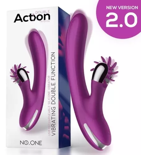 Vibrator Rabbit Vibrating Double 10 x 3.5cm Violet – 5/6