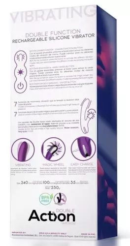 Vibrator Rabbit Vibrating Double 10 x 3.5cm Violet – 6/6