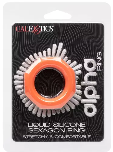 Silicone Cockring Sexagon Alpha 37mm Orange – 2/8