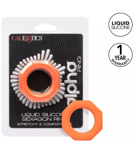 Silicone Cockring Sexagon Alpha 37mm Orange – 5/8