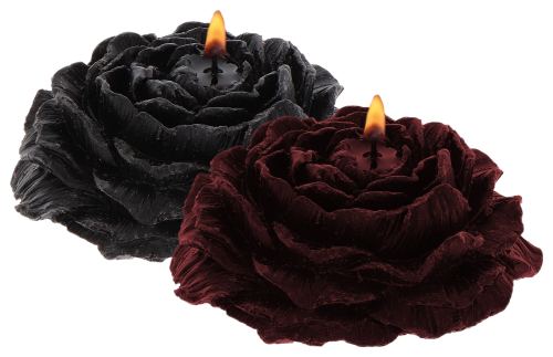 2 SM Rose Candles Black-Red