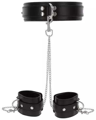 Halsband und Handgelenkmanschetten Heavy Taboom Schwarz – 1/6