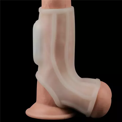Knights Ring Best Ridge Vibrating Penis Sheath and Ballstretcher 10cm – 1/8