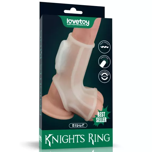 Knights Ring Best Ridge Vibrating Penis Sheath and Ballstretcher 10cm – 8/8