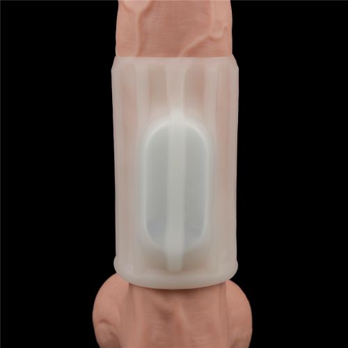 Knights Ring Ridge Vibrating Penis Sheath 10cm