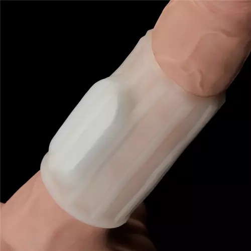 Knights Ring Ridge Vibrating Penis Sheath 10cm – 3/9
