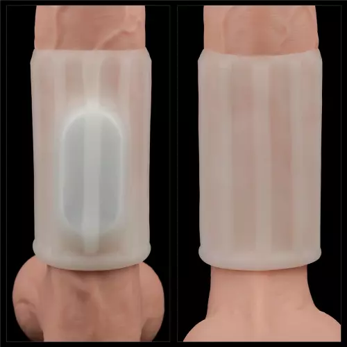 Knights Ring Ridge Vibrating Penis Sheath 10cm – 4/9