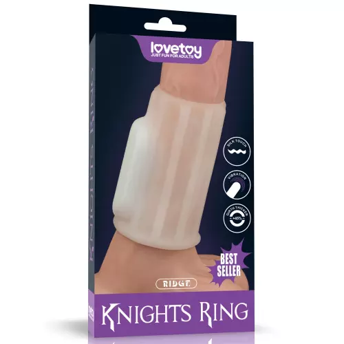 Knights Ring Ridge Vibrating Penis Sheath 10cm – 9/9
