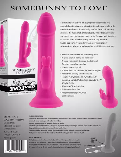 Vibrerende dildo met Rabbit Somebunny To Love 13 x 3.7cm – 4/4