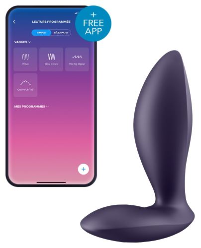 Vibrating Connected Plug Power Plug 7.5 x 2.5cm Violet