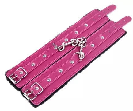 Handgelenkfesseln Furcuffs Schwarz-Rosa – 2/4