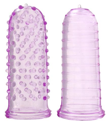 Textured Finger Sheaths Sexy Finger Ticklers x2