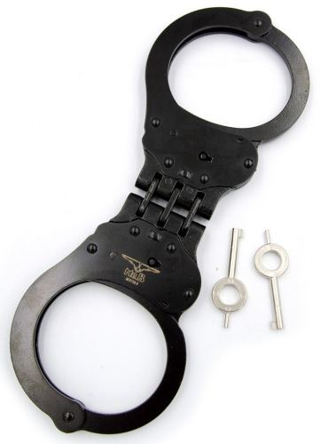 Metal Handcuffs Cuff Hinged Black