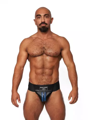Jockstrap aus Leder Mister B Schwarz-Blau – 3/5
