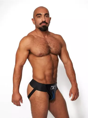 Jockstrap aus Leder Mister B Schwarz-Blau – 4/5