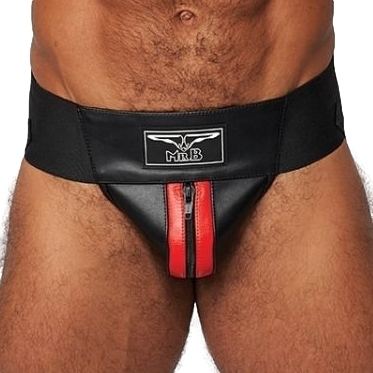 Leather Jockstrap Mister B Black-Red