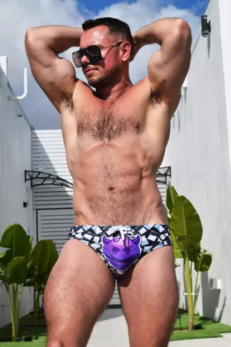 Badehose Feed Me Swim Schwarz-Weiß – 9/11