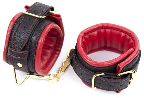 Thicken Padded Wrist Cuffs Black-Red