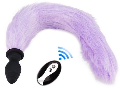 Fox Tail Vibe Vibrating Tail Plug 6.5 x 3.2cm Tail 40cm Purple