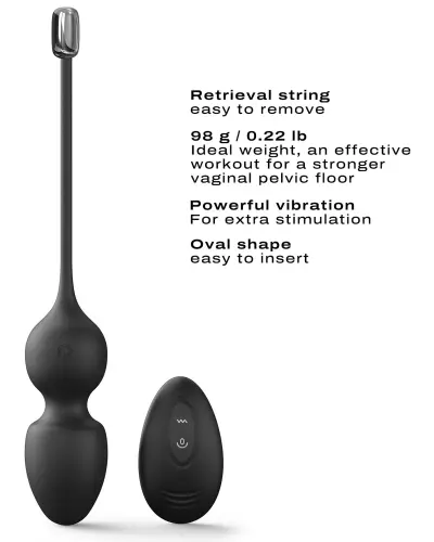 Vibrierende Liebeseier Love Balls Dorcel 9 x 3,5cm Schwarz – 4/5